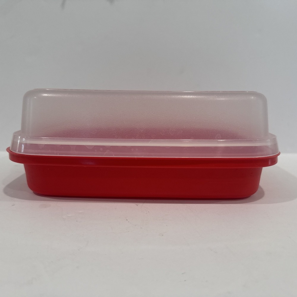 Tupperware Season and Serve Meat Marinade Storage Container Lid Red 11x9